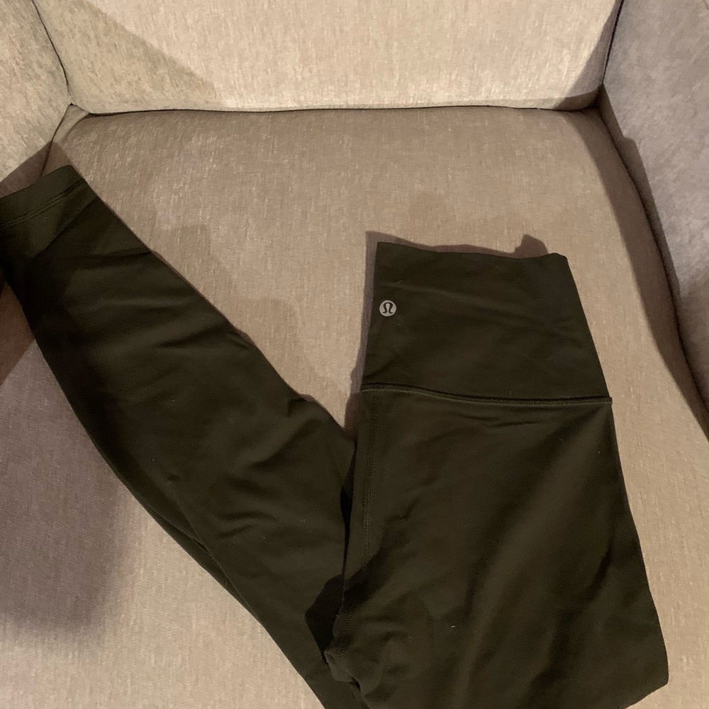Lululemon Dark Olive Green High Waisted Leggings